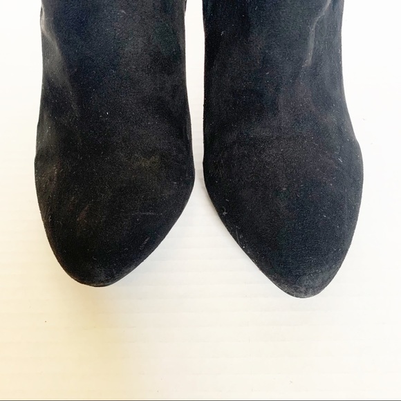Nine West Olivia3Y Black Suede Leather Heel Boots - Picture 3 of 10